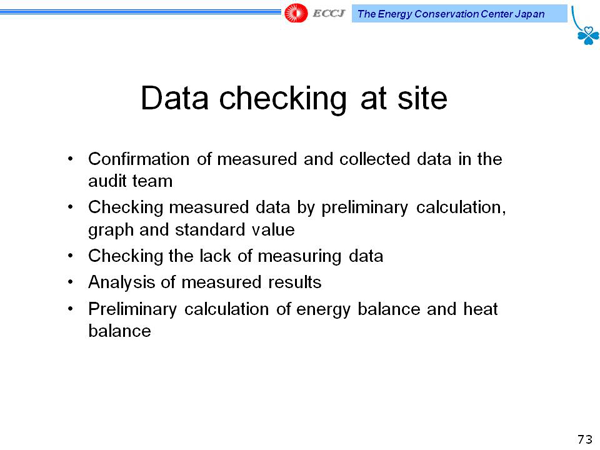 Data checking at site