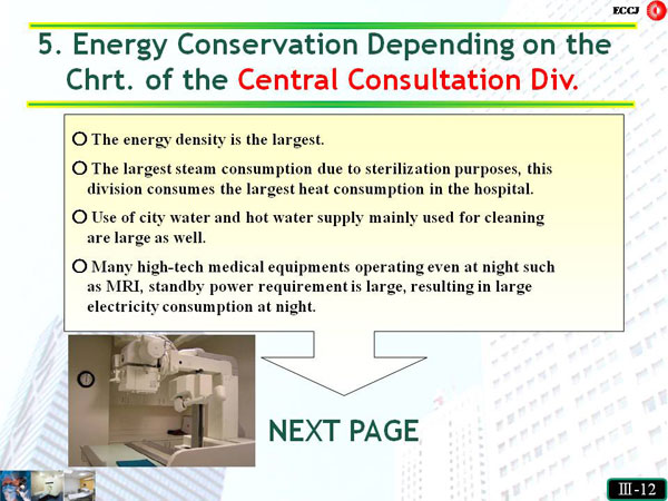 5. Energy Conservation Depending on the Chrt. of the Central Consultation Div.