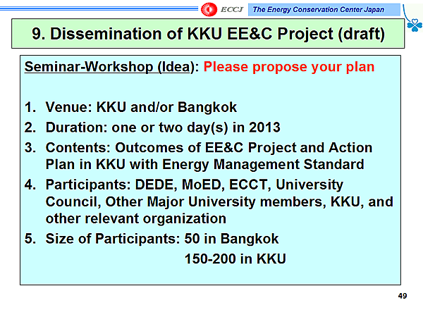 9. Dissemination of KKU EE&C Project (draft)