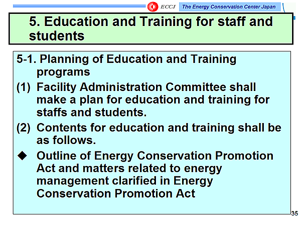 5. Education and Training for staff and students