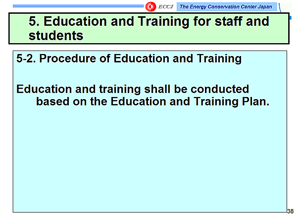 5. Education and Training for staff and students