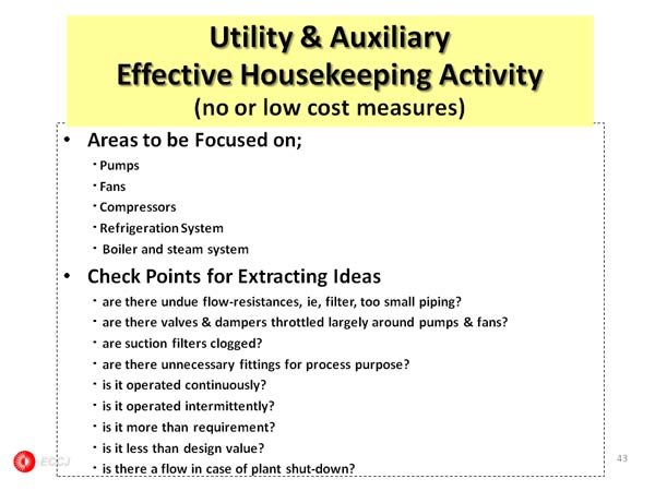 Utility & Auxiliary Effective Housekeeping Activity