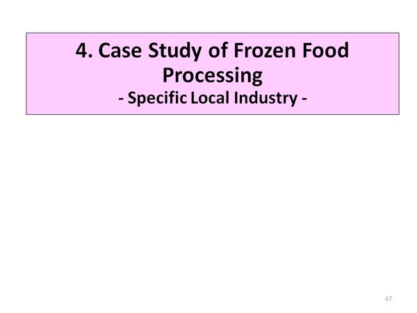 4. Case Study of Frozen Food Processing - Specific Local Industry -