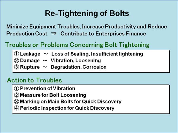 Re-Tightening of Bolts