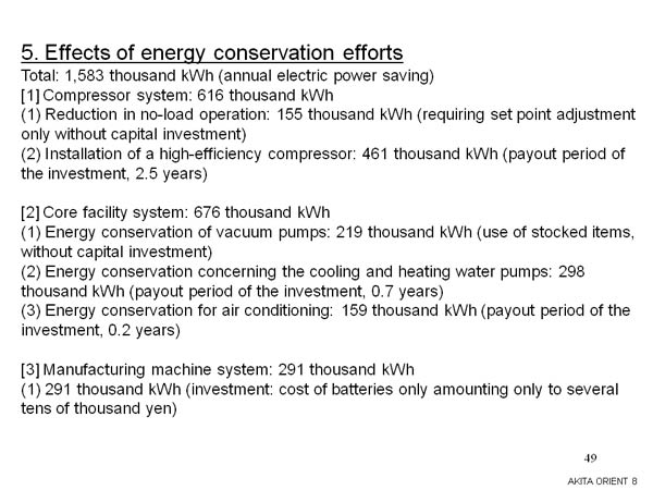 5. Effects of energy conservation efforts