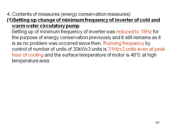 4. Contents of measures (energy conservation measures)