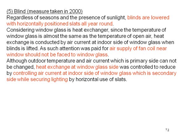 (5) Blind (measure taken in 2000) 