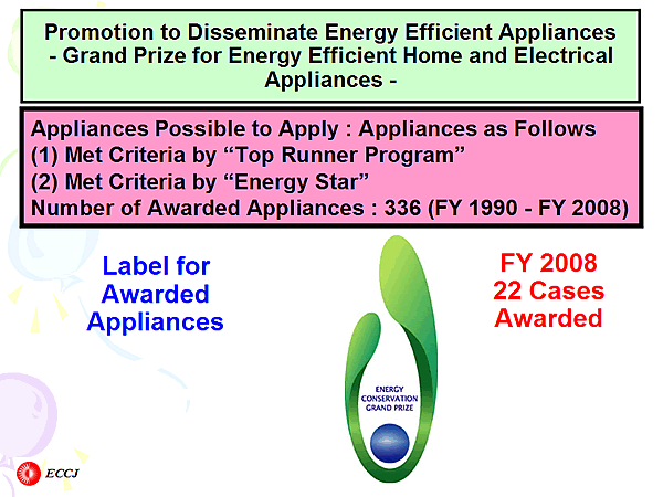 Promotion to Disseminate Energy Efficient Appliances  - Grand Prize for Energy Efficient Home and Electrical Appliances -
