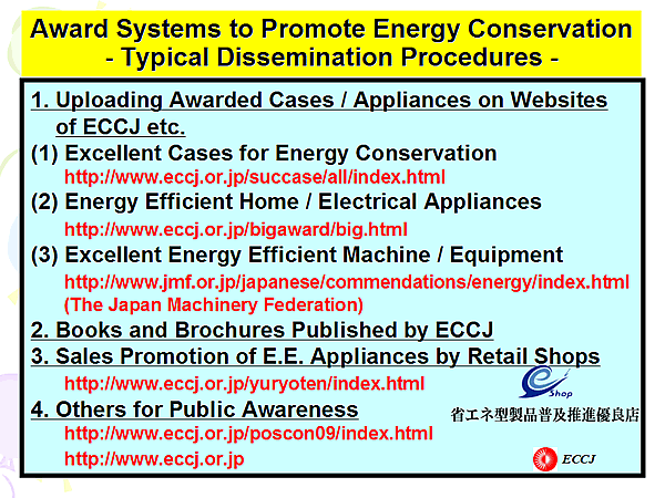 Award Systems to Promote Energy Conservation - Typical Dissemination Procedures -