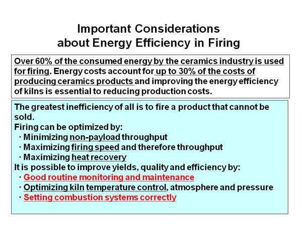 Important Considerations about Energy Efficiency in Firing