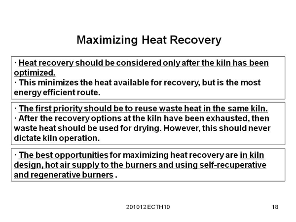 Maximizing Heat Recovery