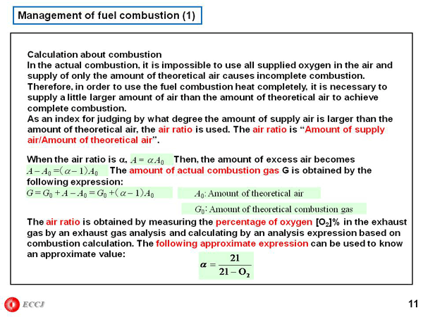 Management of fuel combustion (1)