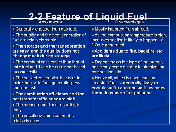 2-2 Feature of Liquid Fuel