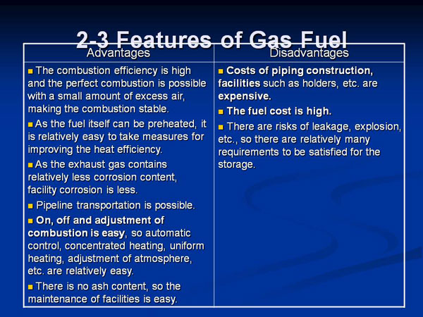 2-3 Features of Gas Fuel