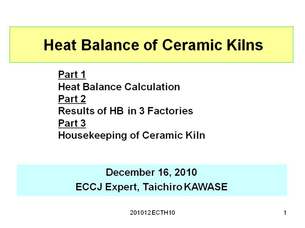 Heat Balance of Ceramic Kilns