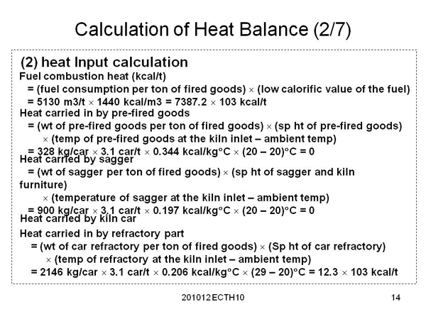 Calculation of Heat Balance (2/7)
