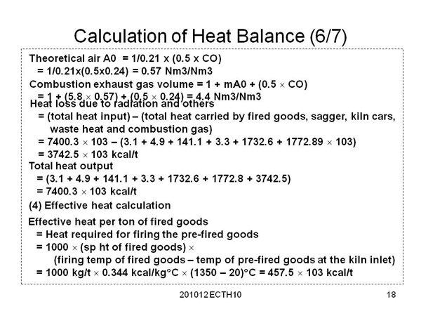 Calculation of Heat Balance (6/7)