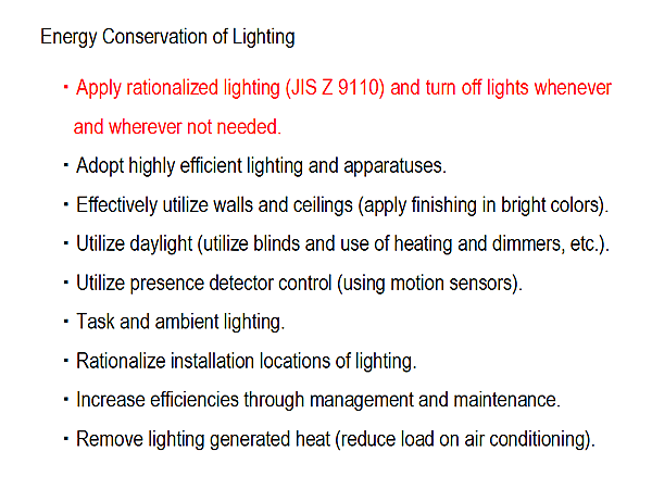 Energy Conservation of Lighting