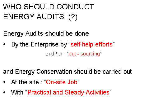 ENERGY AUDIT IN INDUSTRIAL PLANTS
