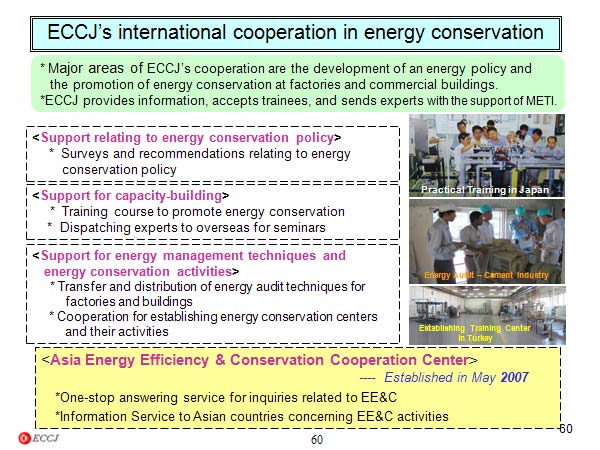 ECCJ’s international cooperation in energy conservation