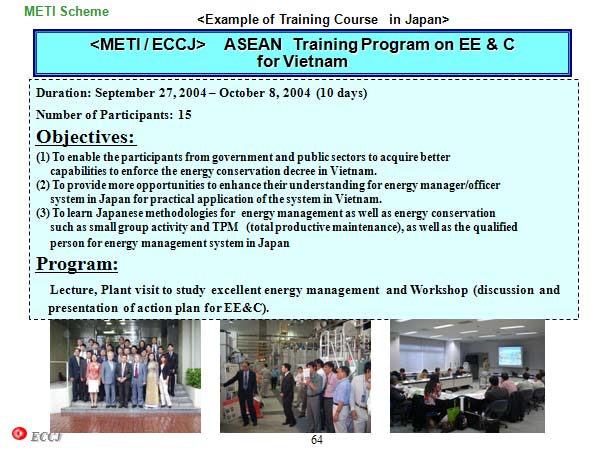 <METI / ECCJ> ASEAN Training Program on EE & C 