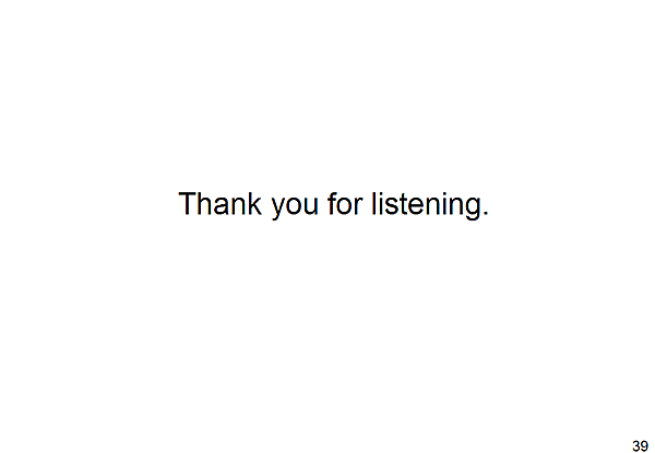 Thank you for listening