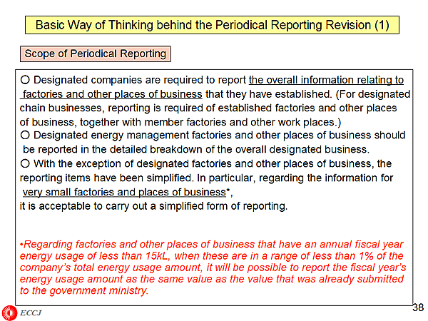Basic Way of Thinking behind the Periodical Reporting Revision (1)