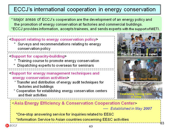 ECCJ’s international cooperation in energy conservation