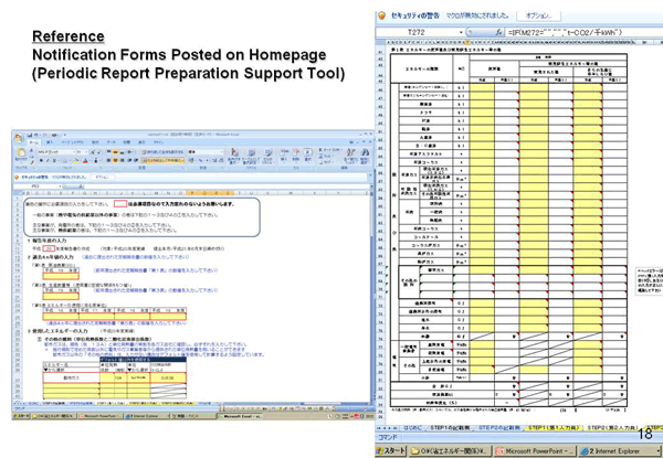 Reference Notification Forms Posted on Homepage (Periodic Report Preparation Support Tool)