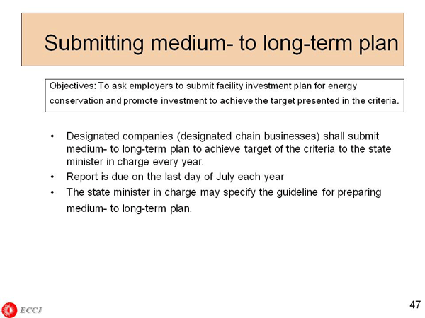 Submitting medium- to long-term plan