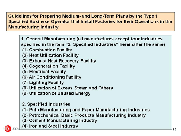 Guidelines for Preparing Medium- and Long-Term Plans by the Type 1 Specified Business Operator that Install Factories for their Operations in the Manufacturing Industry