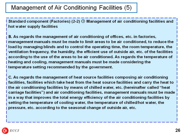 Management of Air Conditioning Facilities (5)