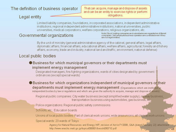 The definition of business operator