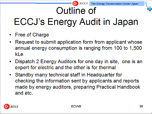 Outline of ECCJs Energy Audit in Japan