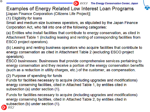 Examples of Energy Related Low Interest Loan Programs