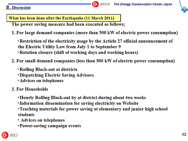 What has been done after the Earthquake (11 March 2011)