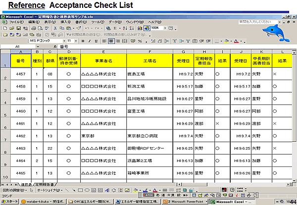 Reference Acceptance Check List