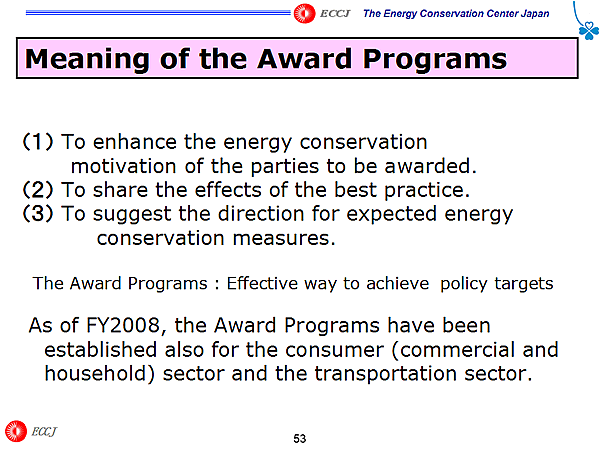 Meaning of the Award Programs