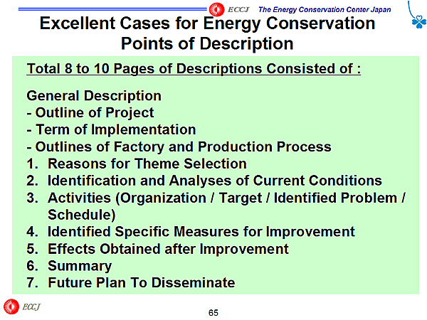 Excellent Cases for Energy Conservation Points of Description