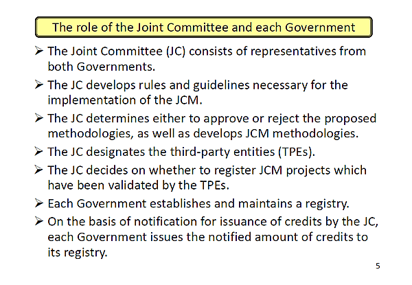 The role of the Joint Committee and each Government