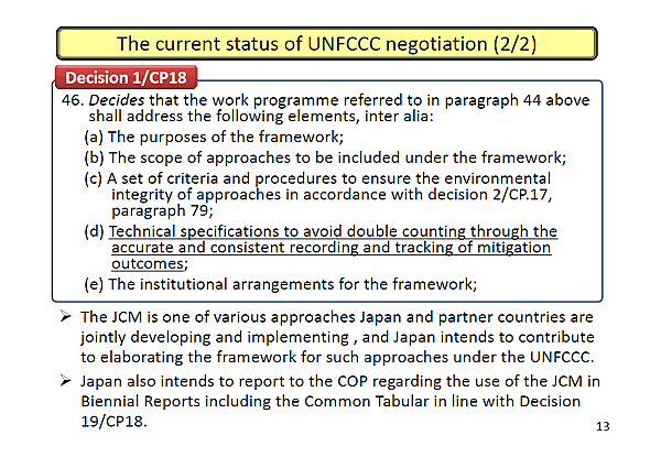 The current status of UNFCCC negotiation (2/2)