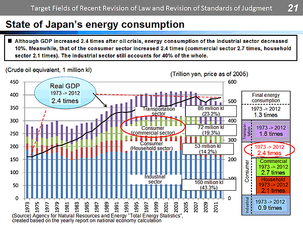 State of Japans energy consumption
